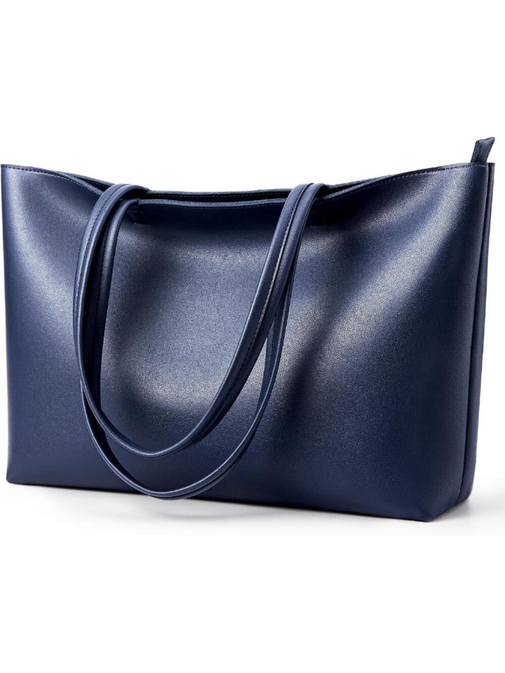Stylish Vegan Leather Tote Bag with Zipper - Chic Shoulder Satchel for Women